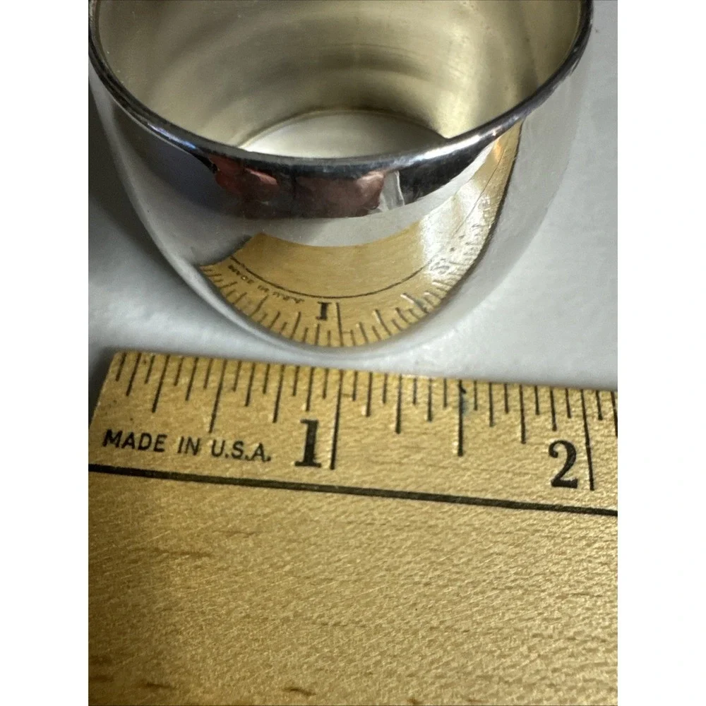 Vintage Silver Plated, Brass Napkin Rings Hong Kong 1.5